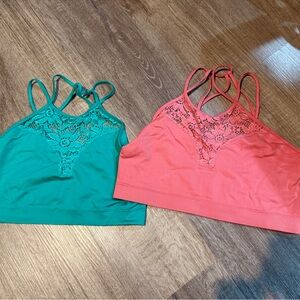 2 lace unlined bralets by‎ Zenana Outfitters 1x/2x